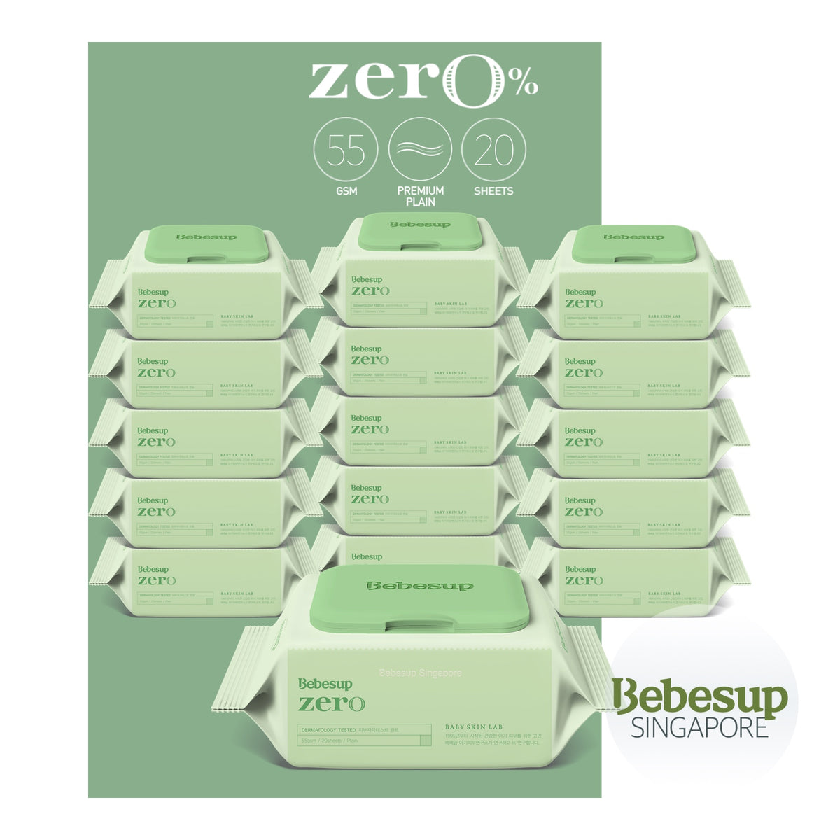 Zero Baby Wipes, 20s x 16 Packs – Bebesup Singapore