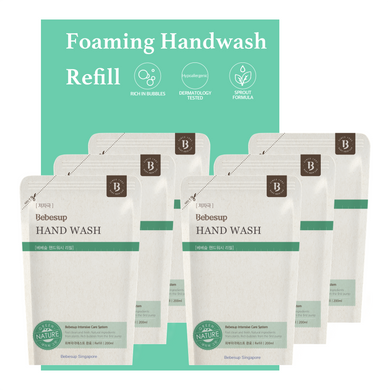 Foaming Hand Wash Refill, 200ml x 6 (Nature Green)