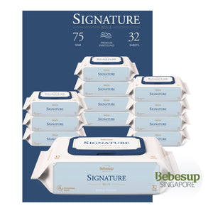 Signature Blue Baby Wipes, 32s x 12 Packs