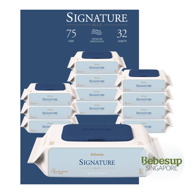 Signature Blue Baby Wipes, 32s x 12 Packs