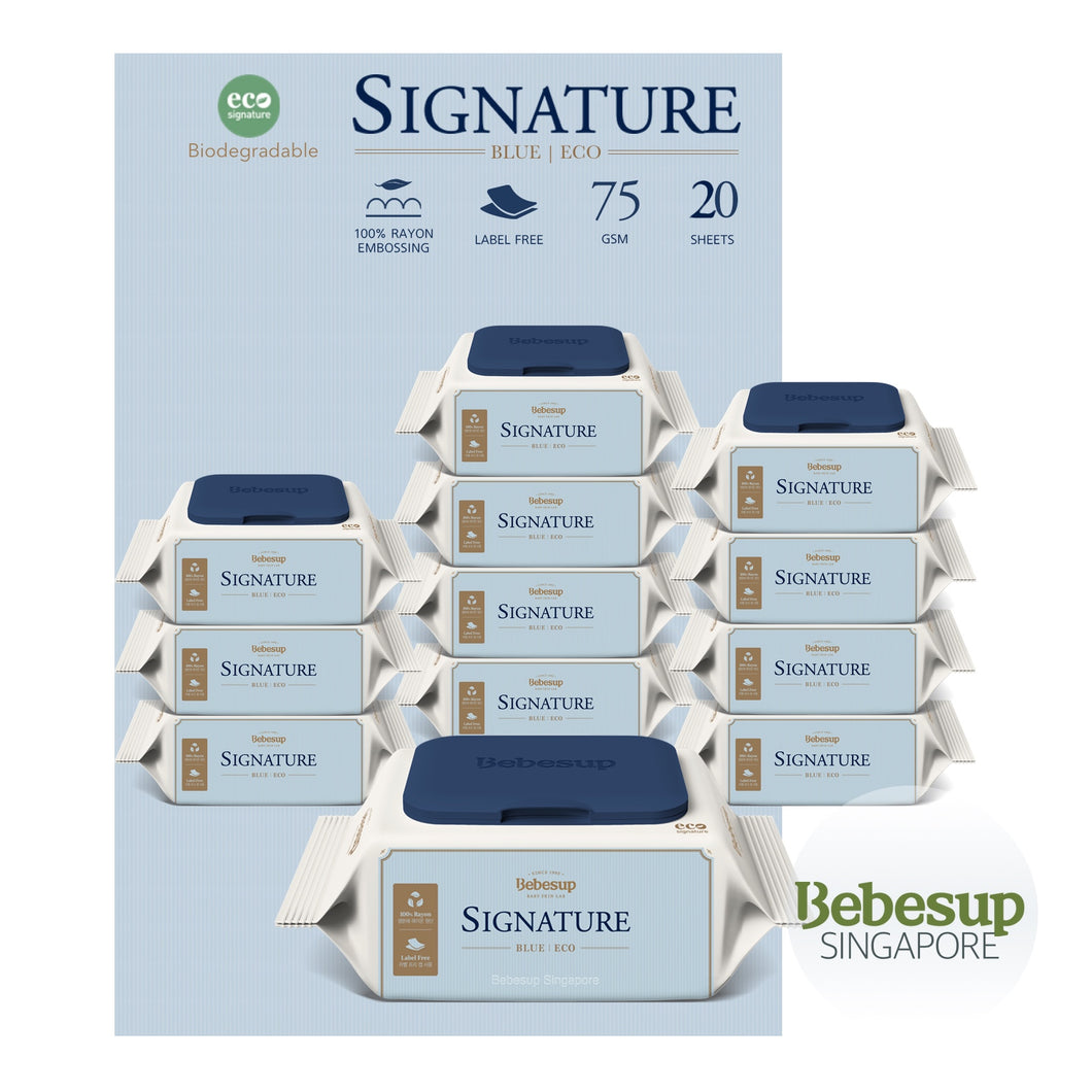[Biodegradable] Signature Blue Eco Baby Wipes, 20s x 12 Packs
